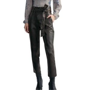 Aritzia High Tied Faux Leather pants size 8